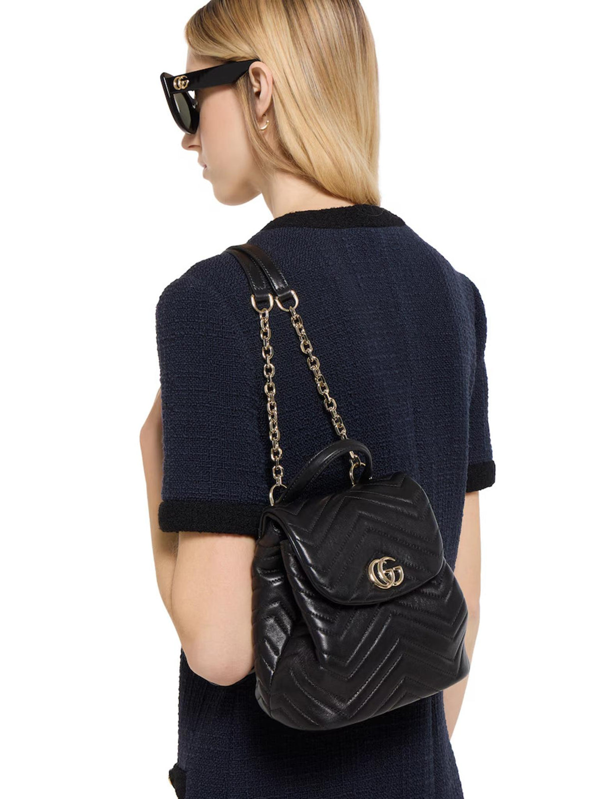 GUCCI Black Leather Backpack