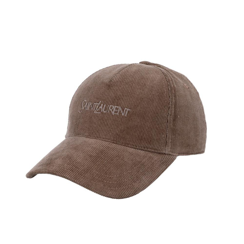 Saint Laurent Corduroy Logo Baseball Cap Navy