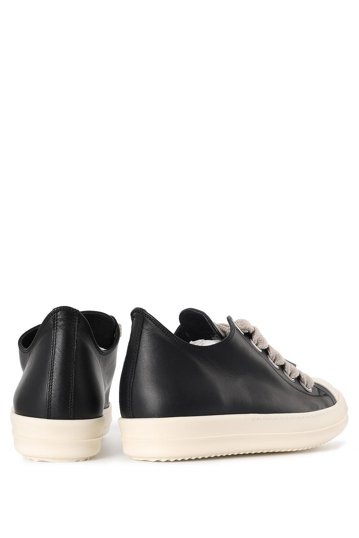 Rick Owens Jumbo Lace Low Sneakers Black Milk
