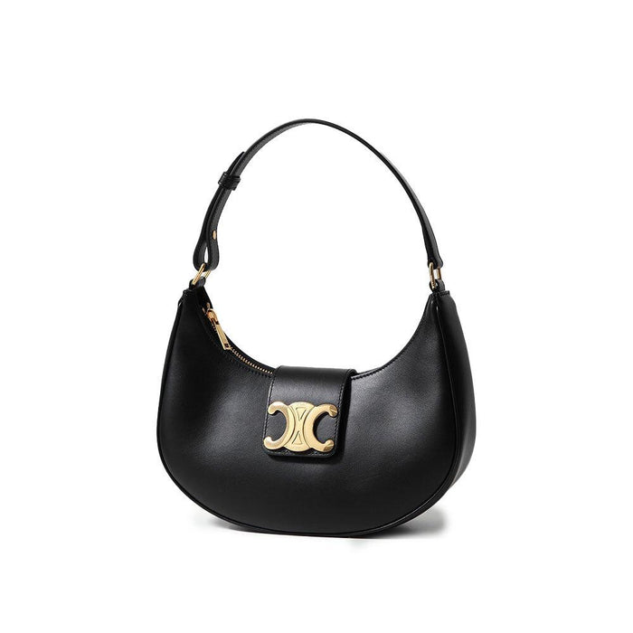 CELINE Triomphe Ava Hobo Shoulder Bag Black