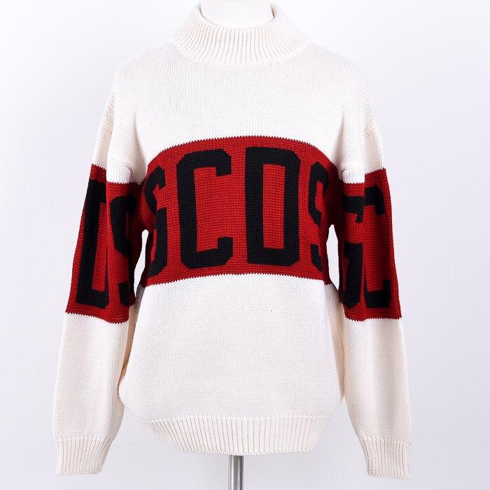 GCDS Men’s Colorblock Logo Wool Crewneck Sweater