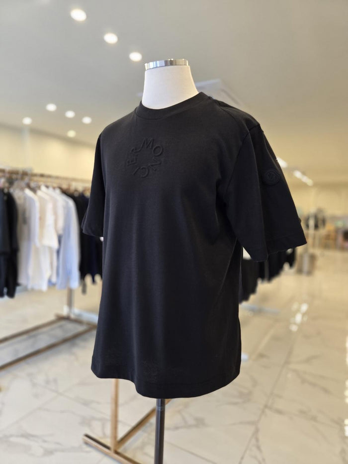 Moncler Unisex Embossed Logo T-Shirt Black