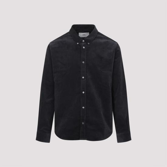 AMI Long-Sleeve Shirt for Men HSH797CO0089020 ANTHRACITE DOM