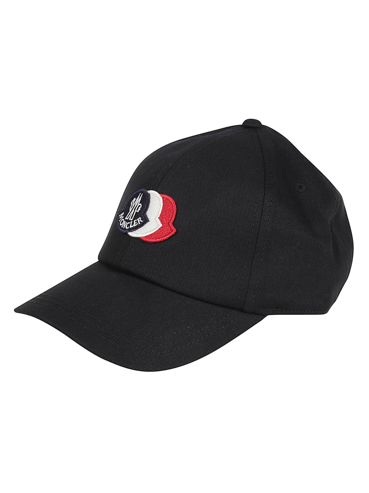 Moncler Black Cotton Logo Baseball Cap