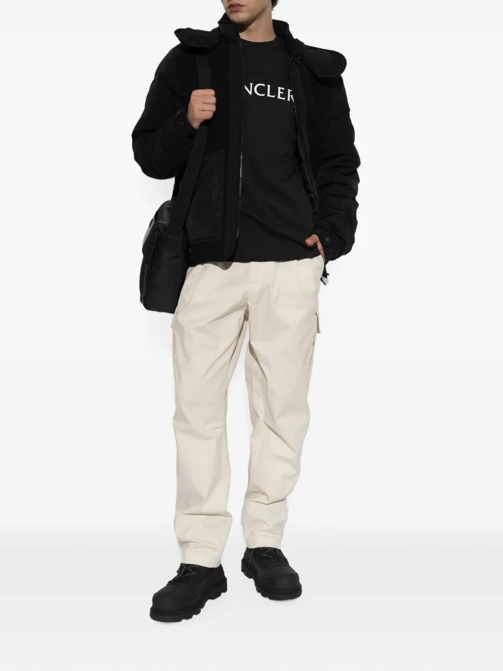 Moncler Black Cotton Short Sleeve T-Shirt for Men