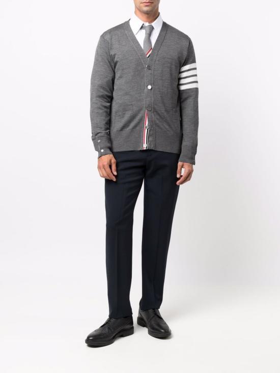 THOM BROWNE 4-Bar Sustainable Fine Merino Wool Classic Cardigan