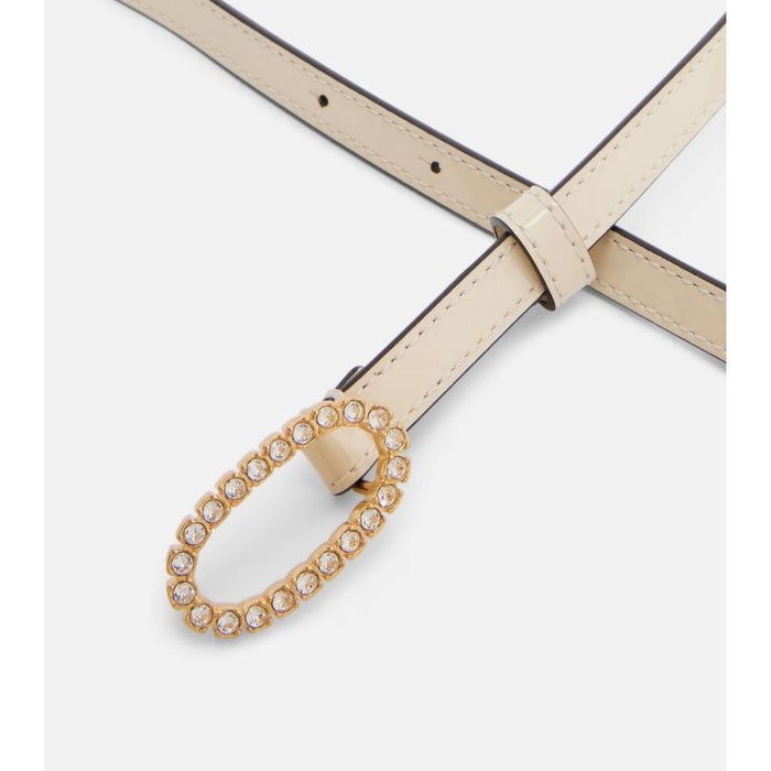 VALENTINO Thin Oval Buckle Women’s Leather Belt