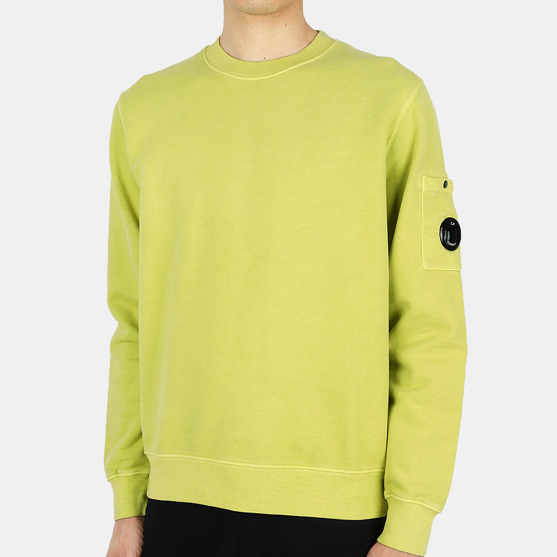 CP Company Brushed Washed Lens Patch Sweatshirt Golden Palm Men’s