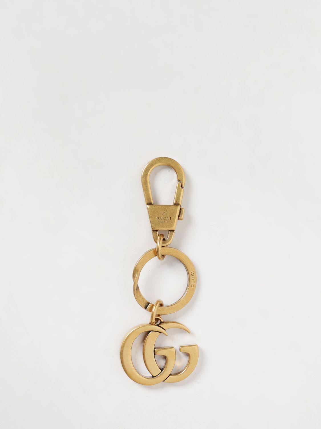GUCCI Silver-Tone Logo Keyring for Men
