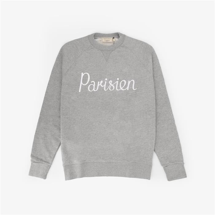 Maison Kitsune Parisien Vintage Unisex Sweatshirt Gray Cotton