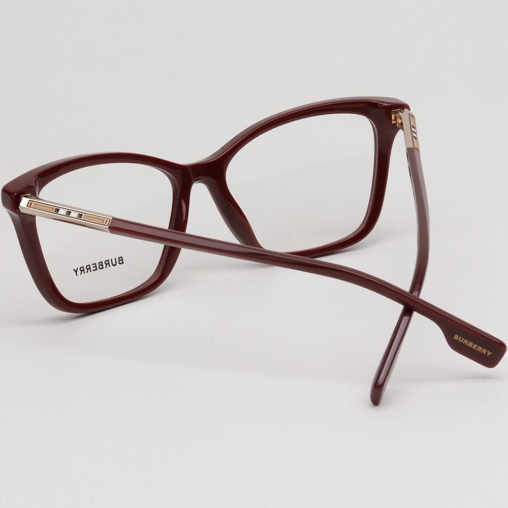 BURBERRY Burgundy Cat Eye Acetate Eyeglasses Frames Unisex BE2348 3403