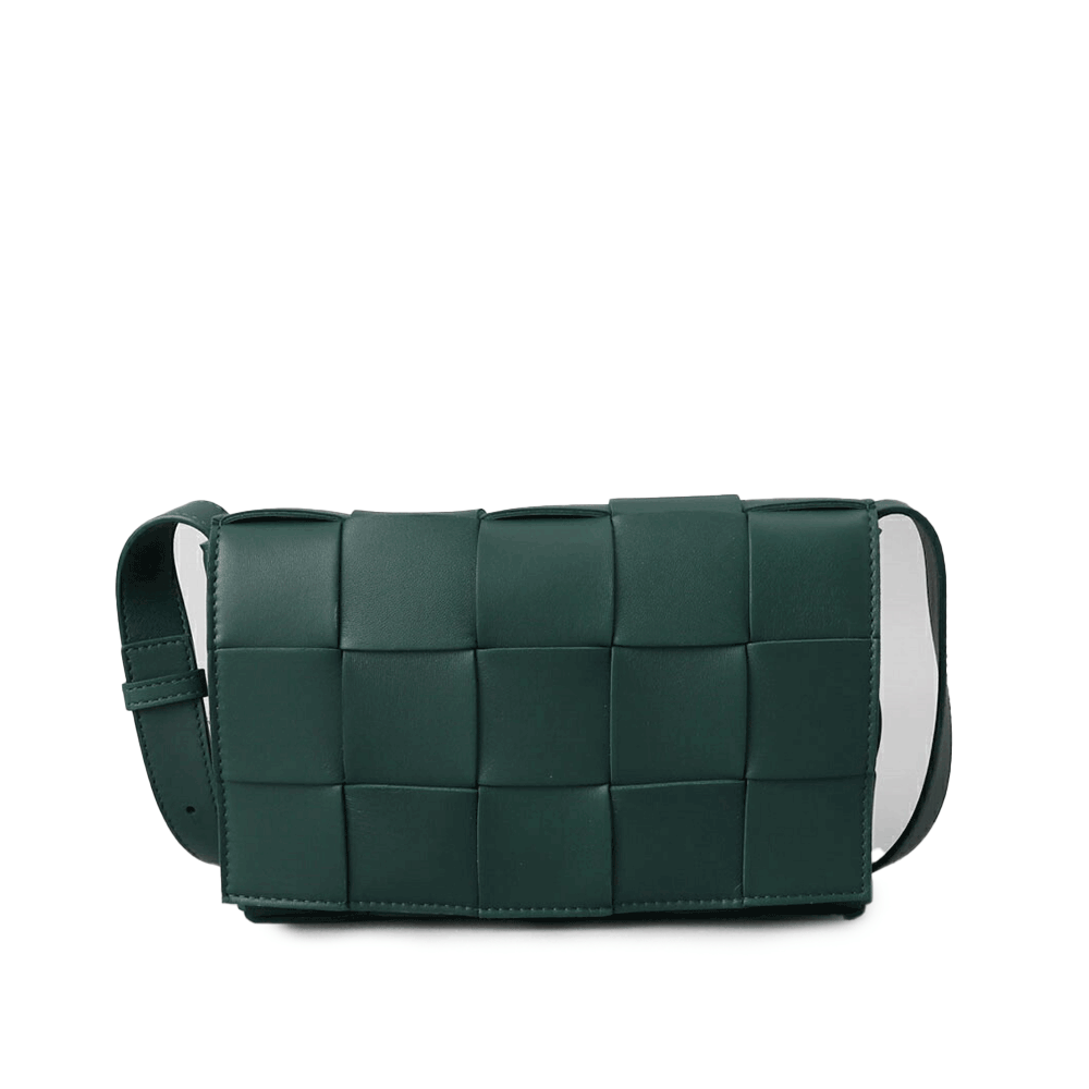 Bottega Veneta Cassette Crossbody Bag Green Leather Women’s