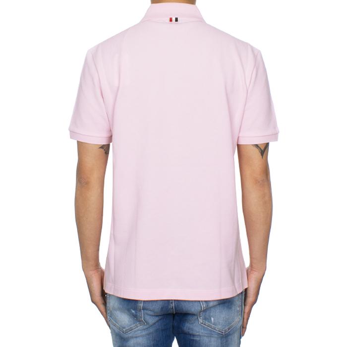 THOM BROWNE Classic Piqué Diagonal Stripe Polo T-Shirt Navy