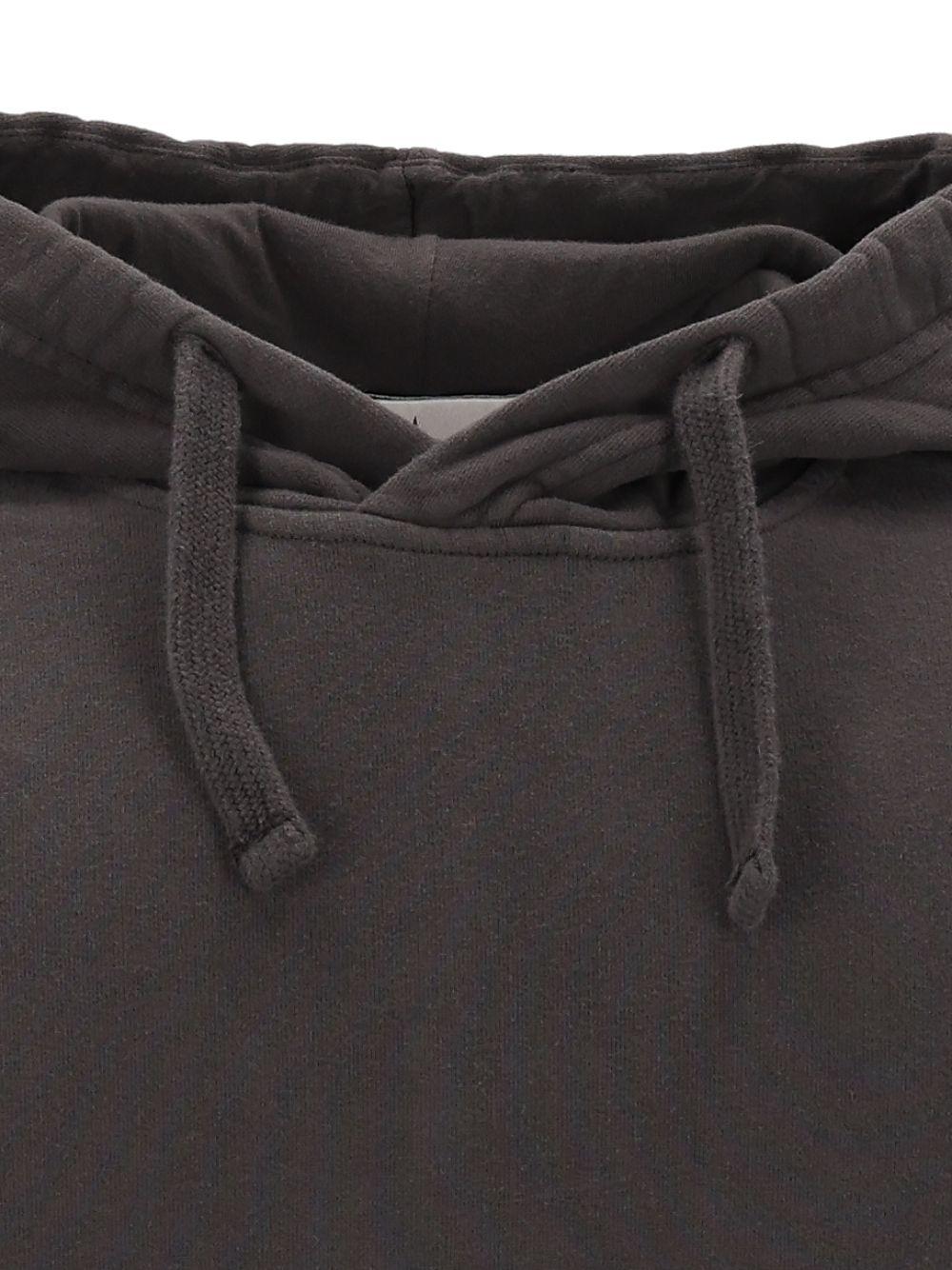 STONE ISLAND Black Cotton Logo Hoodie for Men