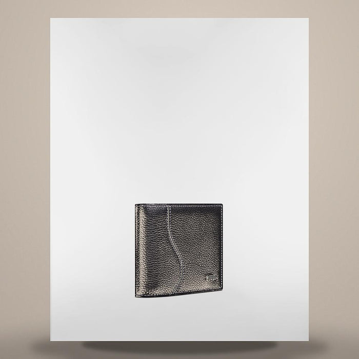 DIOR Black Grained Calfskin Saddle Marquetry Bifold Card Holder