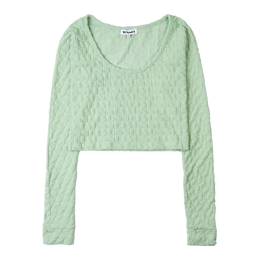 SUNNEI Jacquard Crop T-Shirt Women’s Green