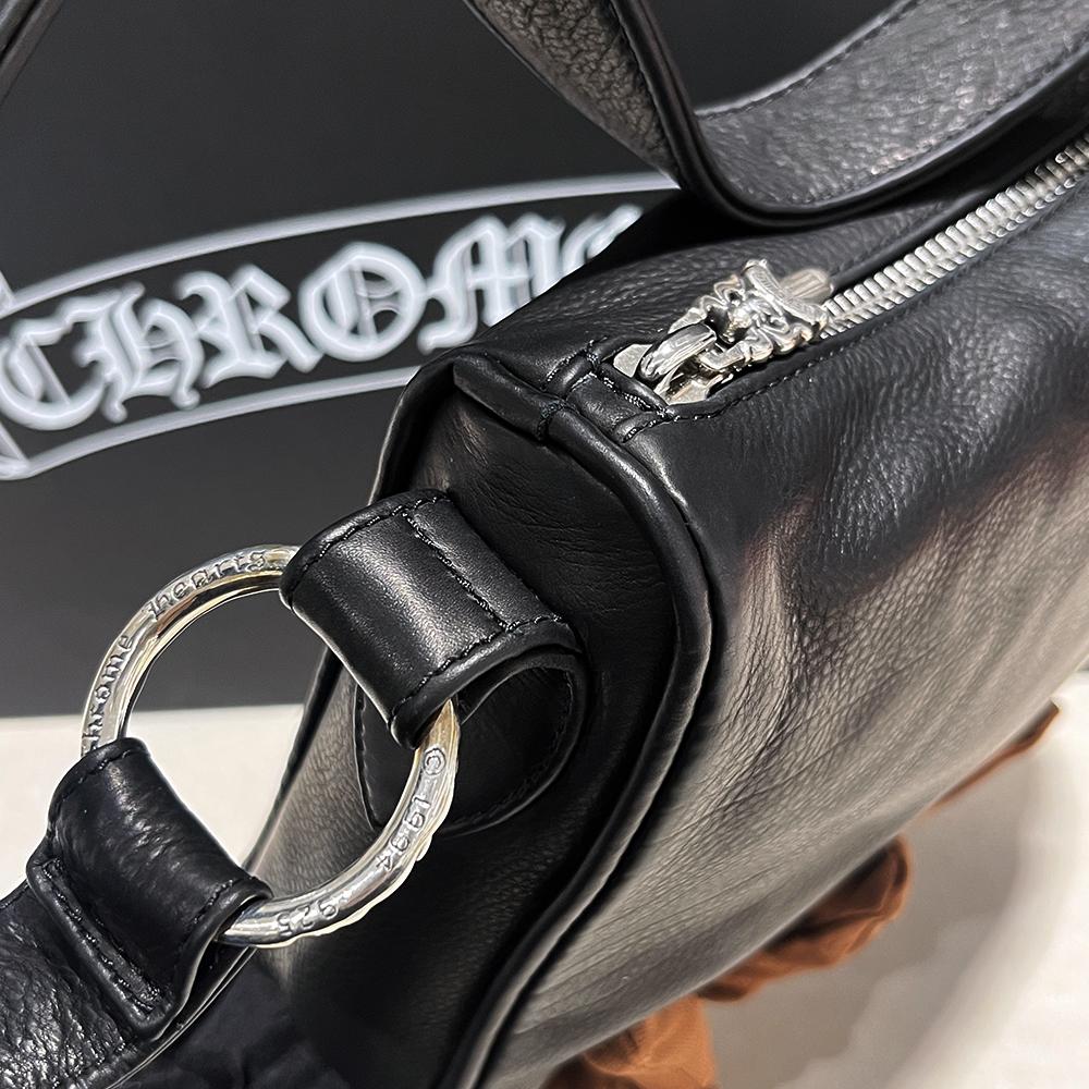Chrome Hearts Chicken Nugget Leather Shoulder Bag Black Women