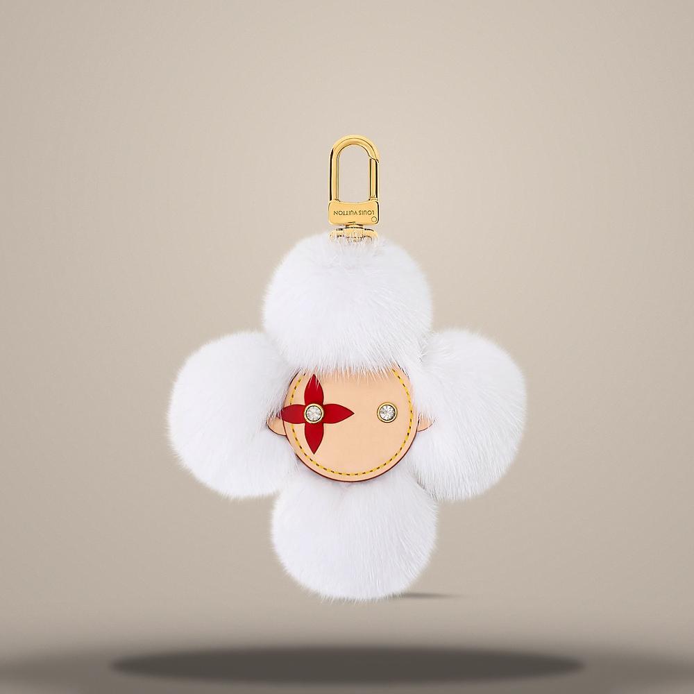 Louis Vuitton Vivienne Fur Key Holder White Keyring M03638