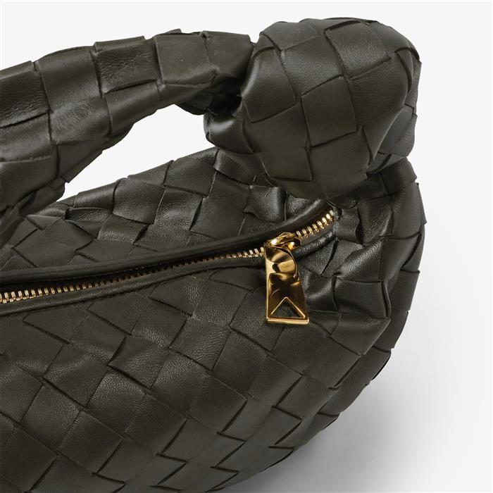 Bottega Veneta Mini Jodie Leather Hobo Bag Green Tote