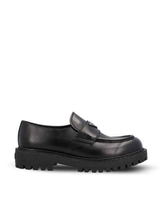 PRADA Black Leather Loafers for Men 2DE151 G001B4 LF0002