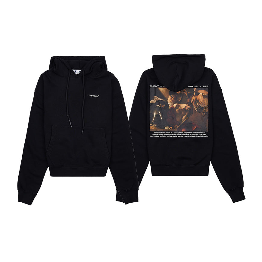 OFF WHITE Men's Caravaggio Crowning Print Hoodie OMBB037C99FLE0071001
