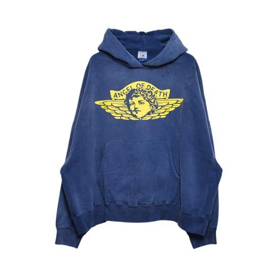 SAINT MICHAEL Cotton Fleece Pullover Hoodie for Women SMYS10000044 NAVY DOM