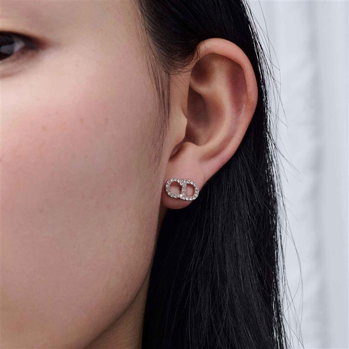 DIOR CD Signature Stud Earrings Gold-Tone Metal
