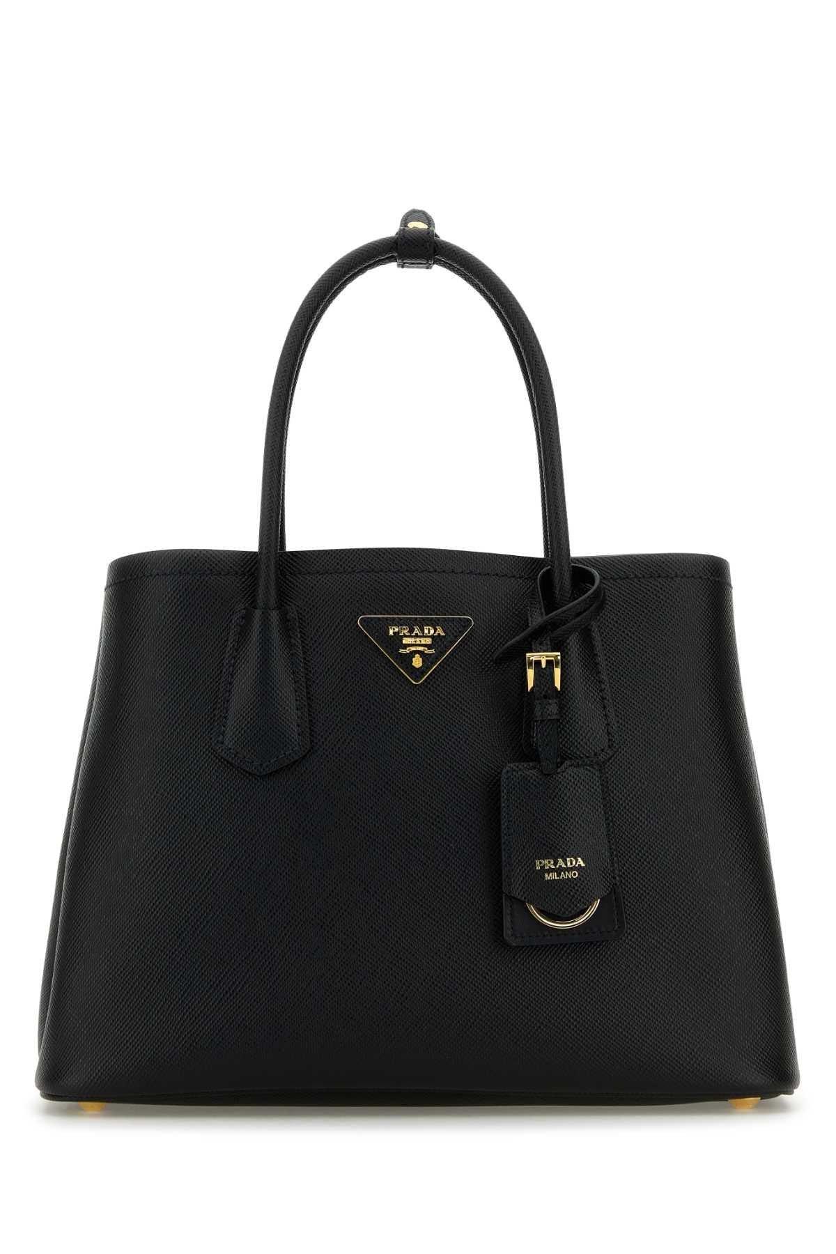 PRADA Black Leather Tote Bag