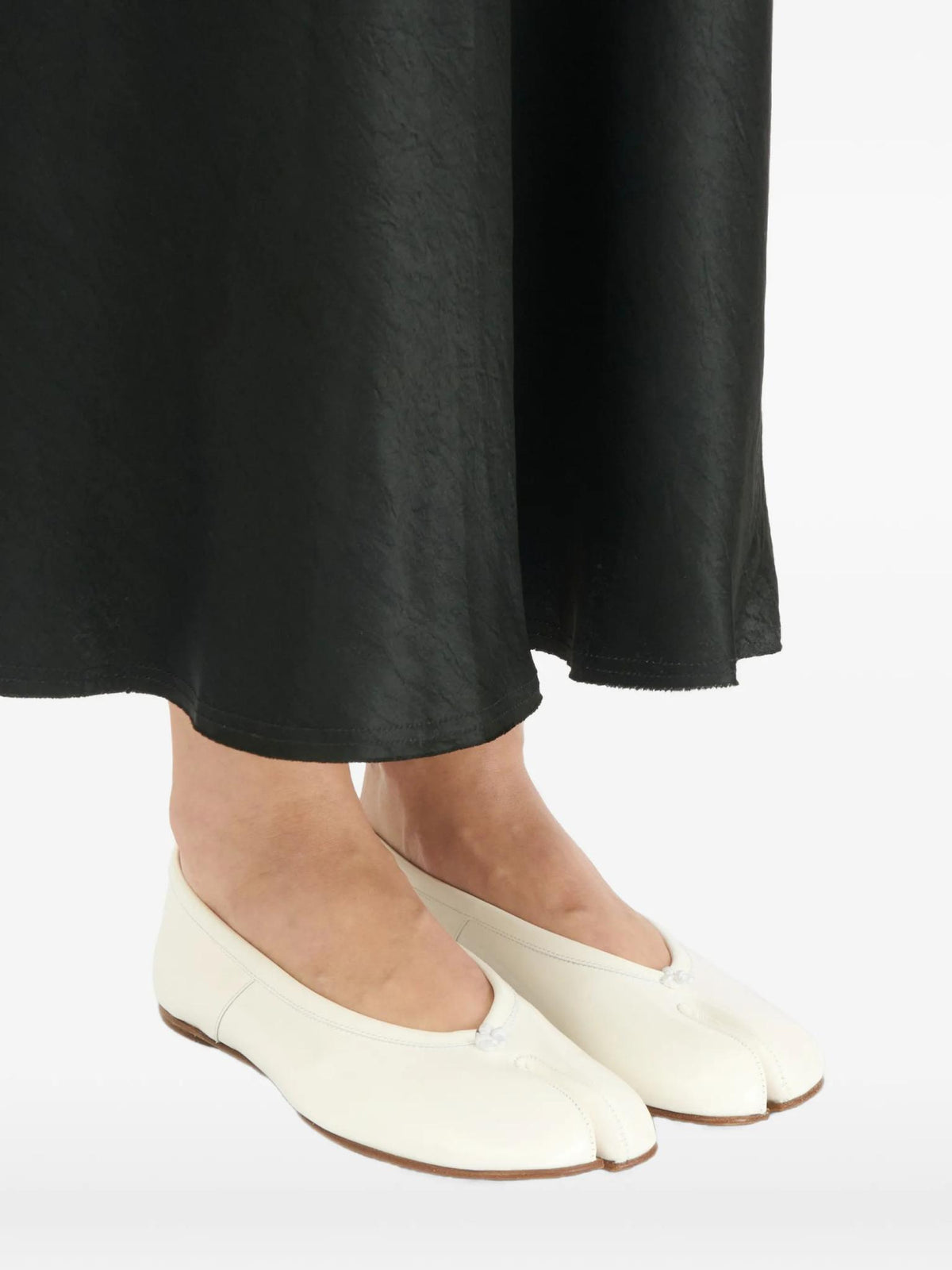 Maison Margiela Black Leather Flat Shoes
