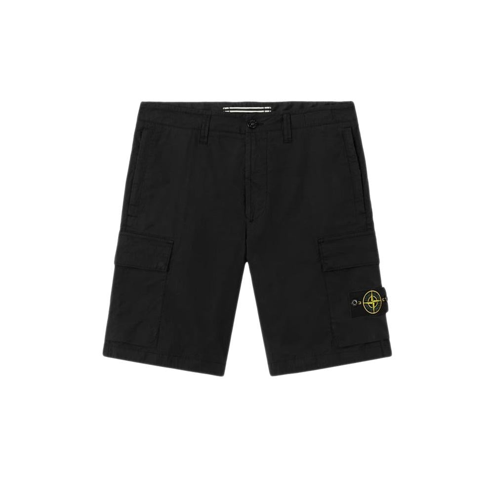 STONE ISLAND Regular Fit Bermuda Shorts Cotton Blend Black Men’s