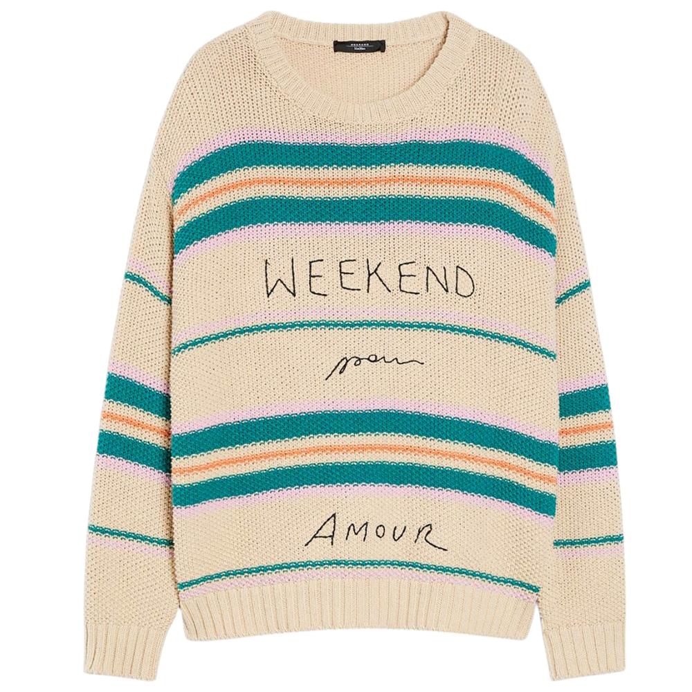 Max Mara Angus Logo Crewneck Knit Sweater Multi Color 2515361211 001