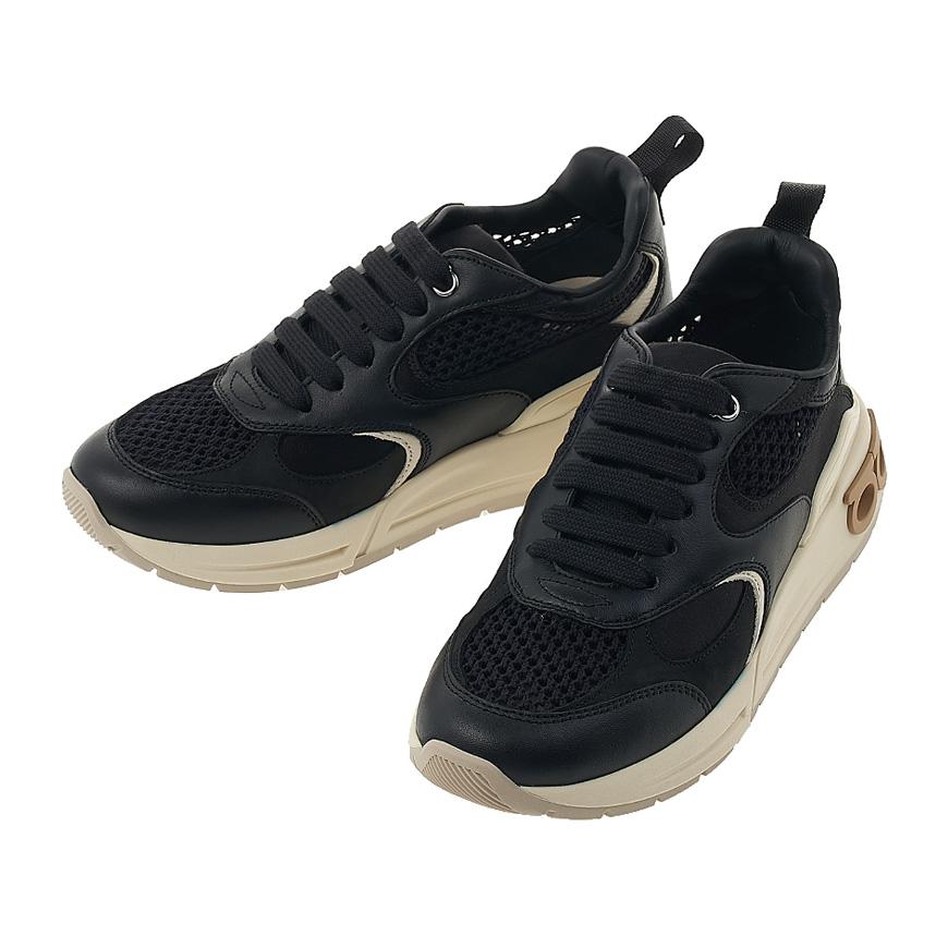 Ferragamo Women's Gancini Low Top Sneakers COSIMINA 1 NERO 0763650