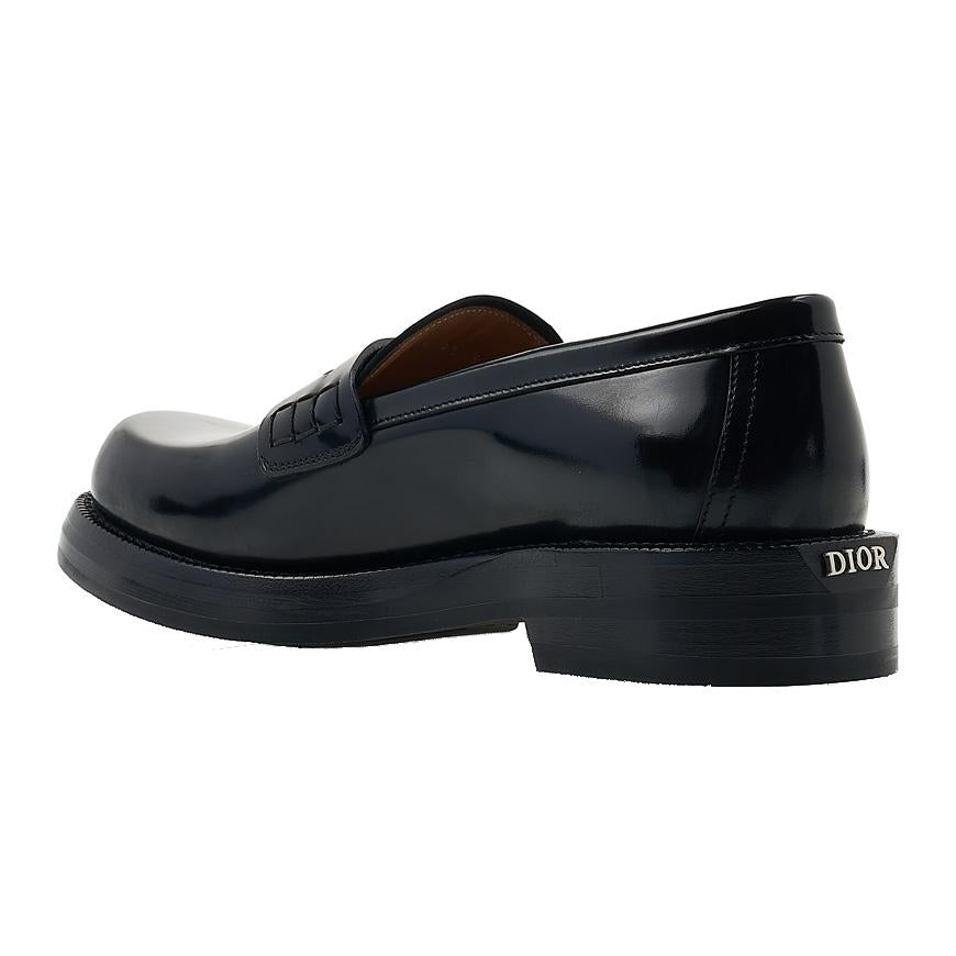DIOR MEN Black Leather Carlo Loafers