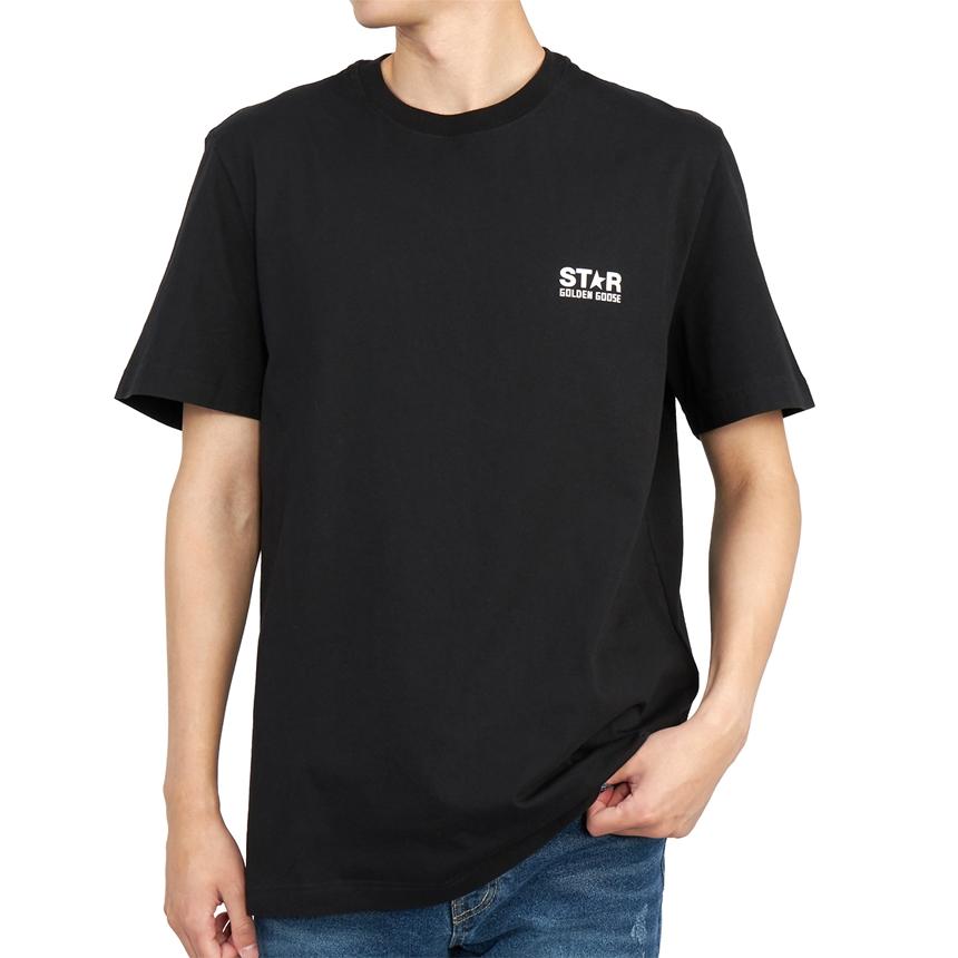 GOLDEN GOOSE Men’s Short Sleeve T-Shirt Navy Cotton