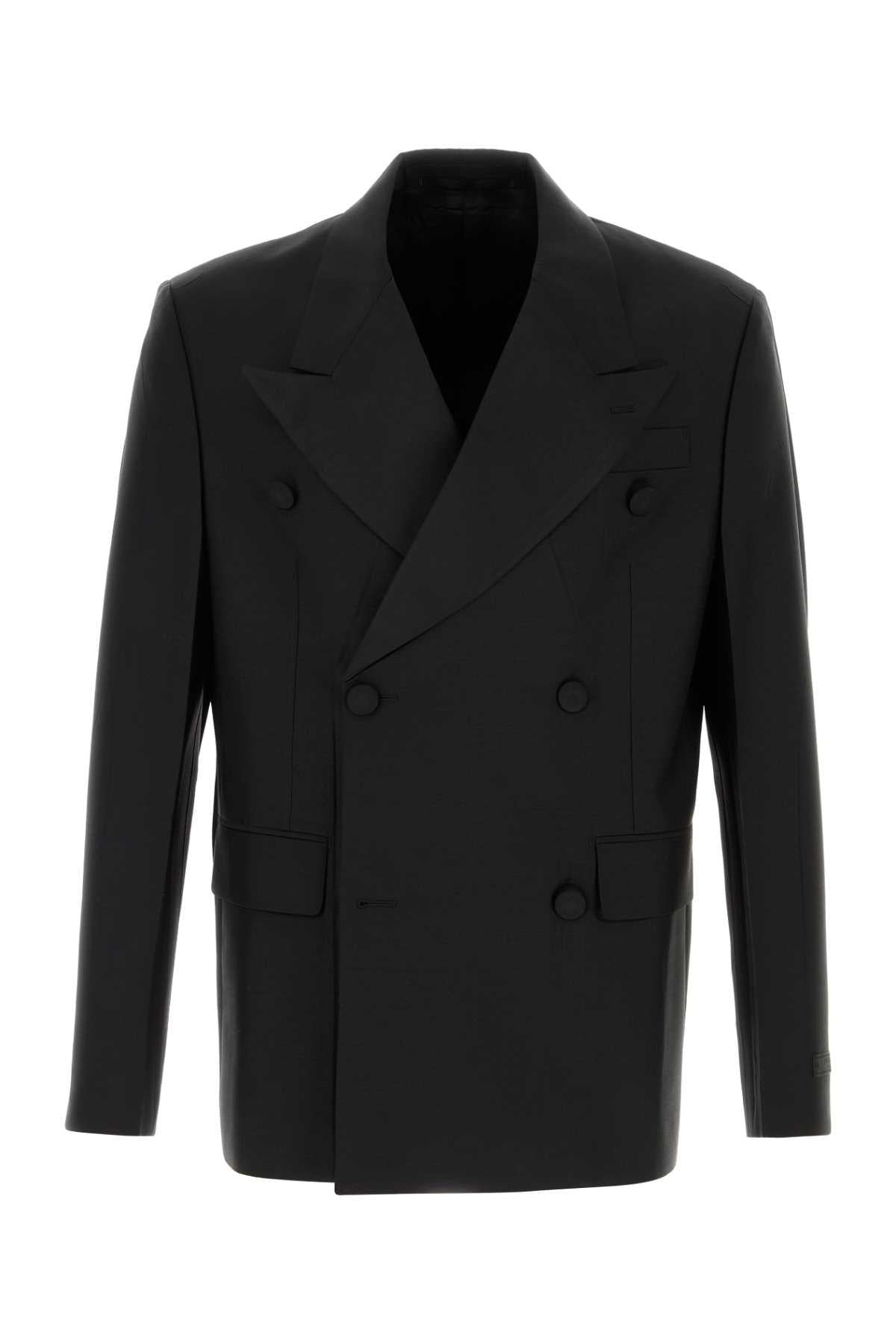 PRADA Black Wool Single-Breasted Suit Jacket