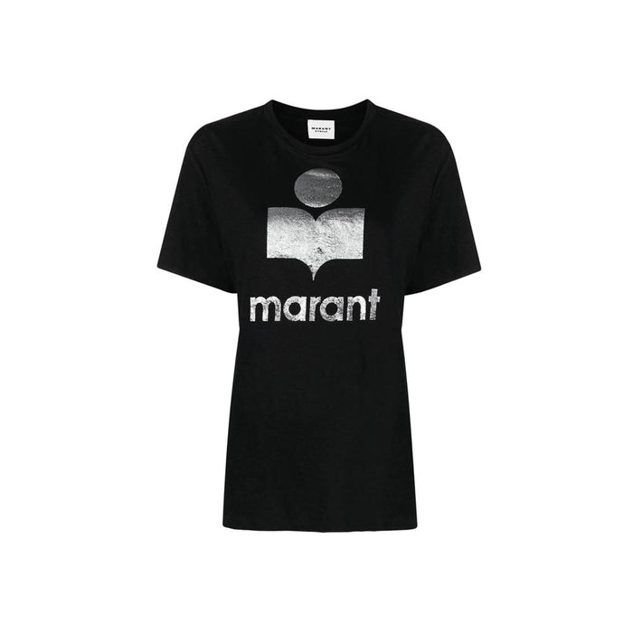 Isabel Marant Jewel Logo Linen T-Shirt Black