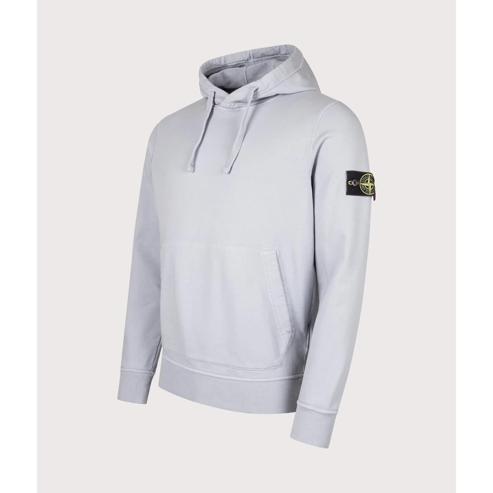 STONE ISLAND Organic Cotton Fleece Men's Hooded Sweatshirt Black
