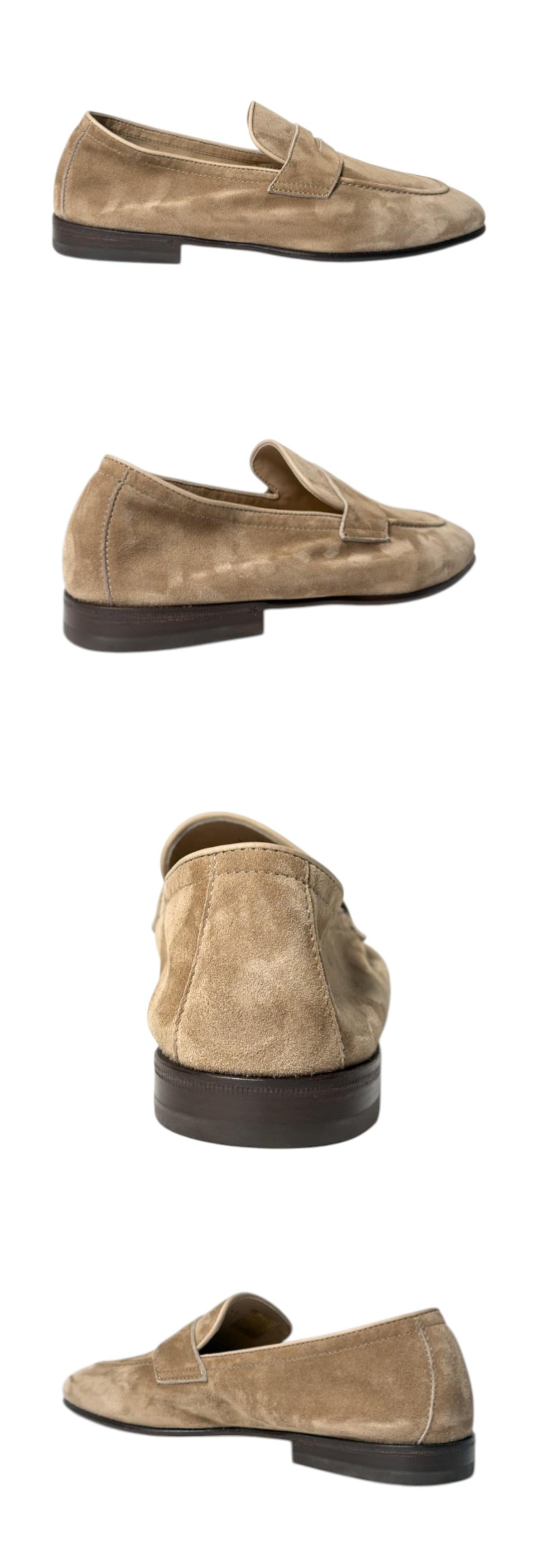 Brunello Cucinelli Suede Penny Loafers Men’s Brown Shoes