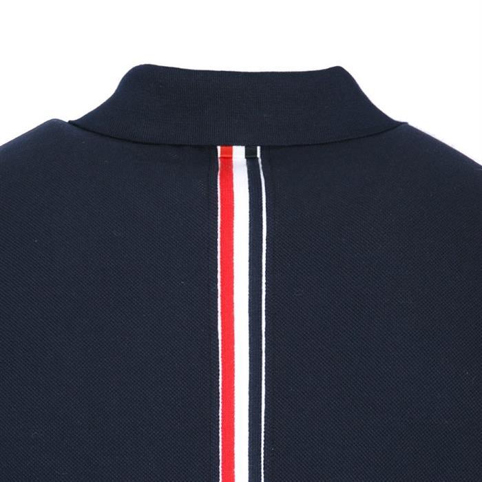 THOM BROWNE Relaxed Fit Short Sleeve Polo Shirt Navy MJP042A