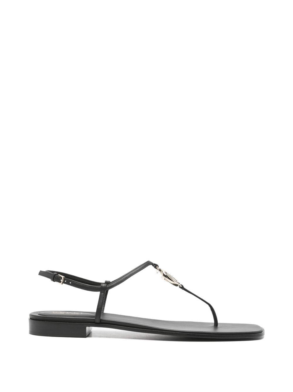 GUCCI Black Leather Slide Sandals