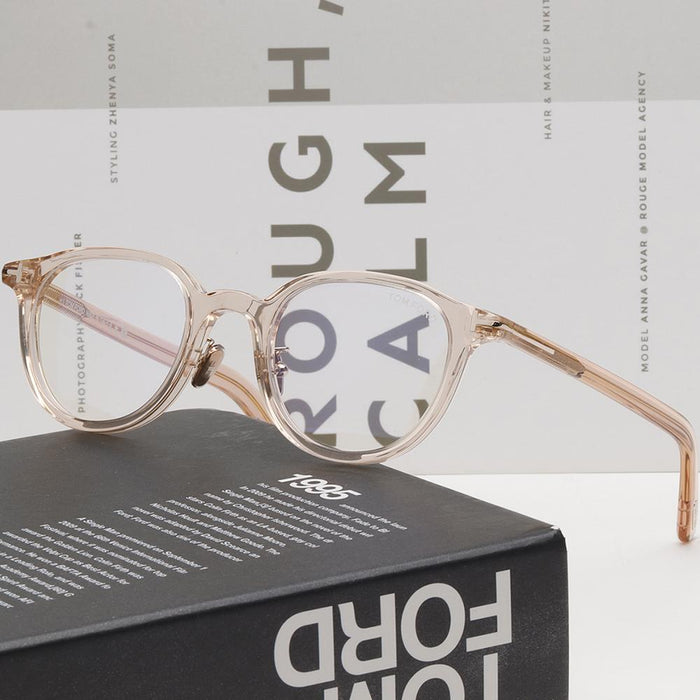 TOM FORD Blue Light Blocking Clear Acetate Eyeglasses Asian Fit TF5857DB 072