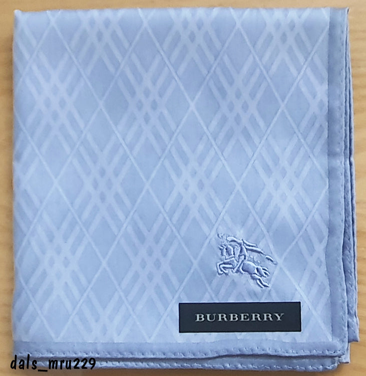 BURBERRY Diagonal Horse Logo Petite Scarf Sky Blue Unisex Scarf