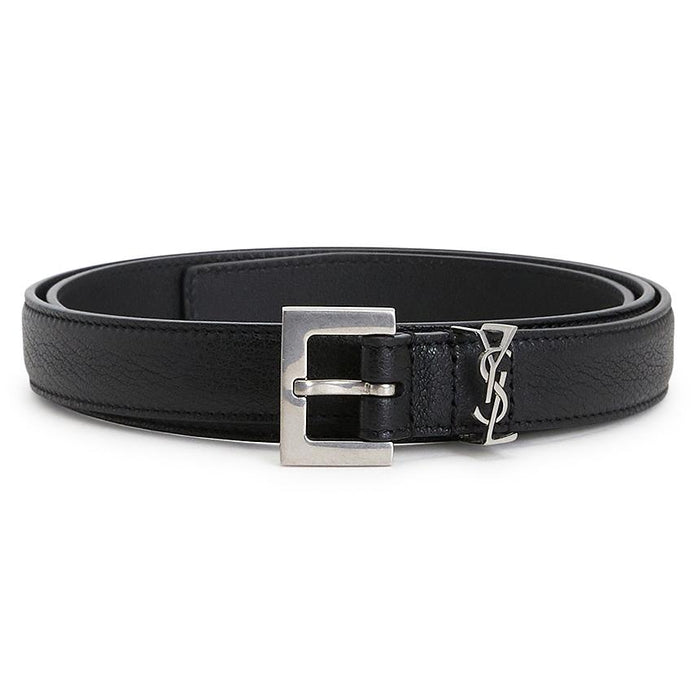 Saint Laurent Monogram Leather Belt Black Men’s