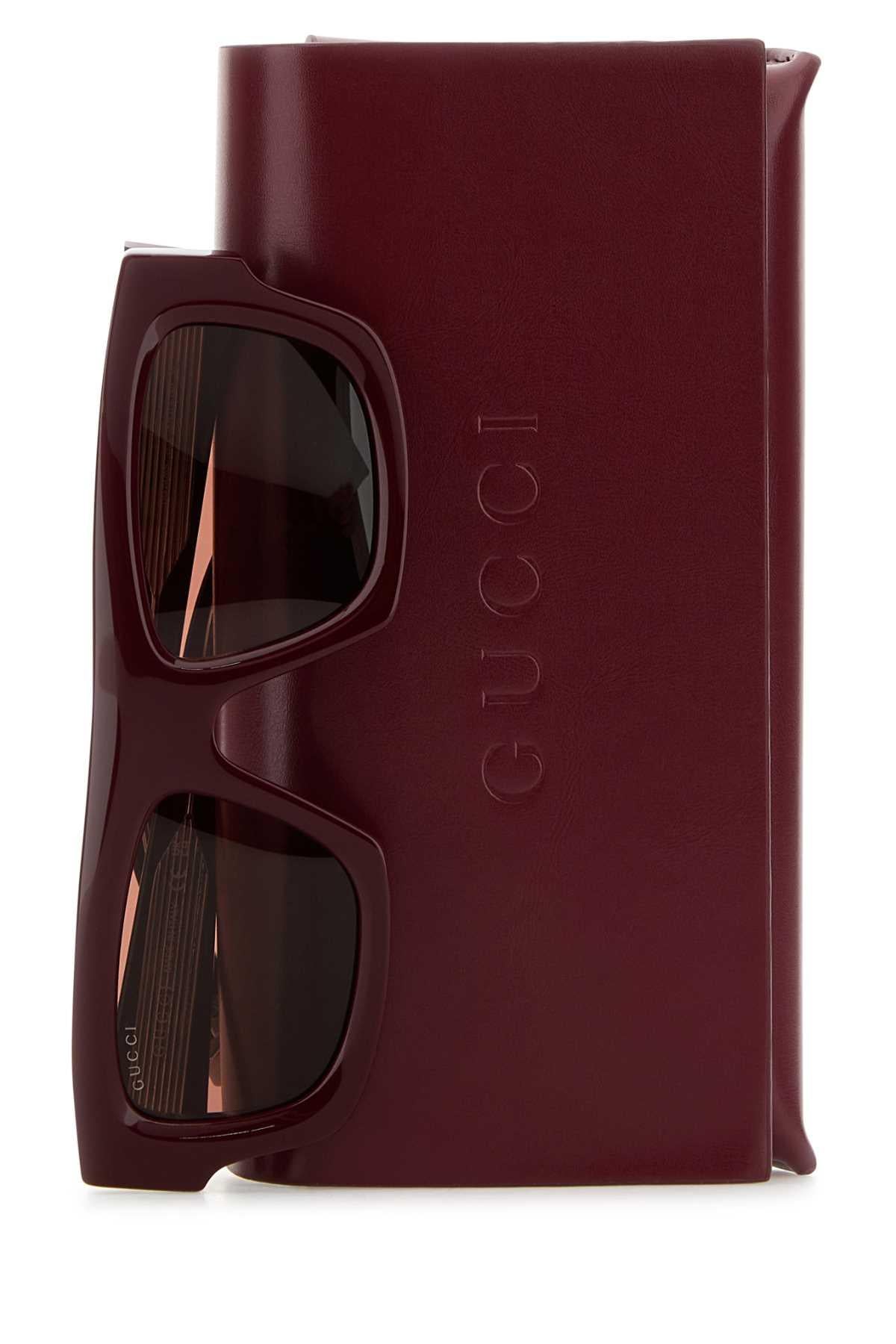 GUCCI Brown Acetate Square Sunglasses for Men
