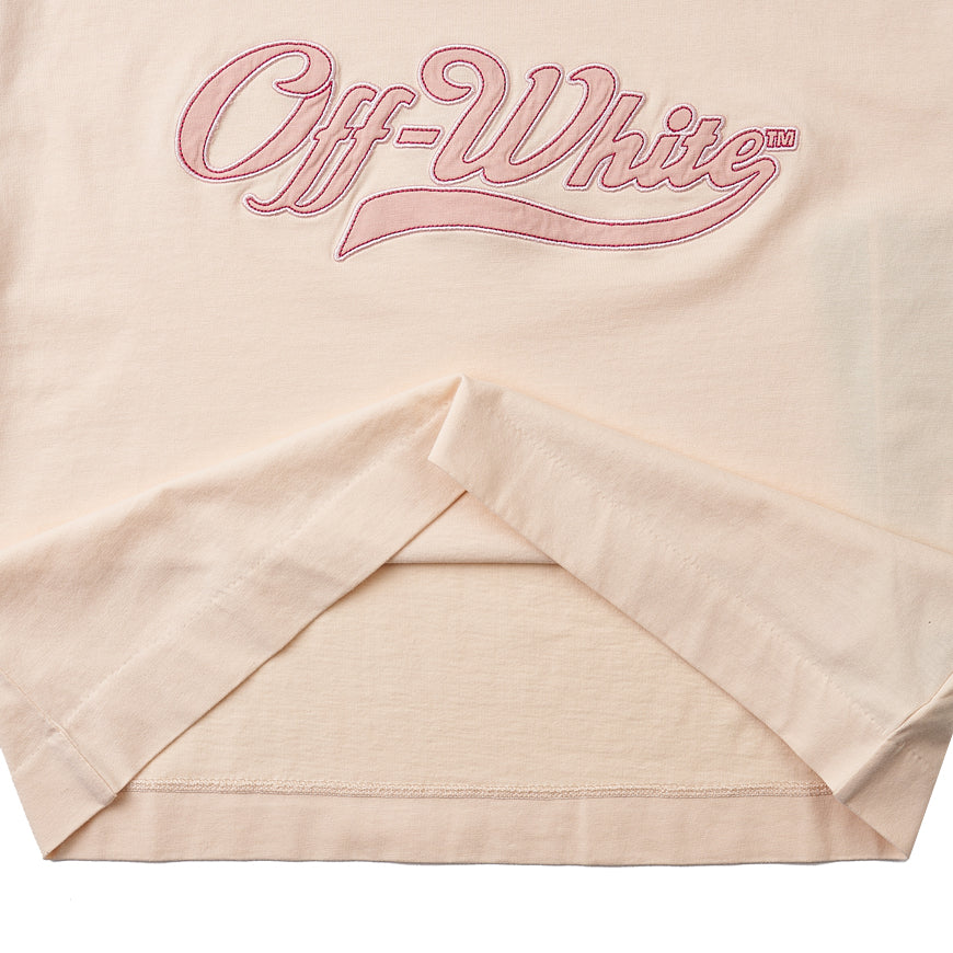 OFF WHITE Womens Baseball Rosso Crop T-Shirt