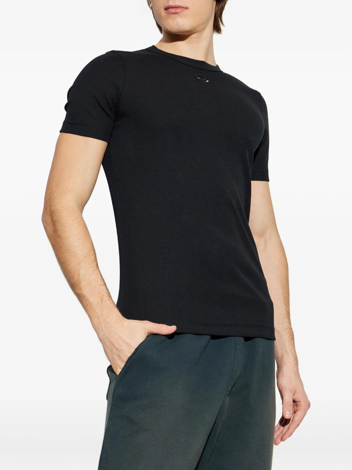 DIESEL Short Sleeve T-Shirt Men’s Crewneck Cotton Black