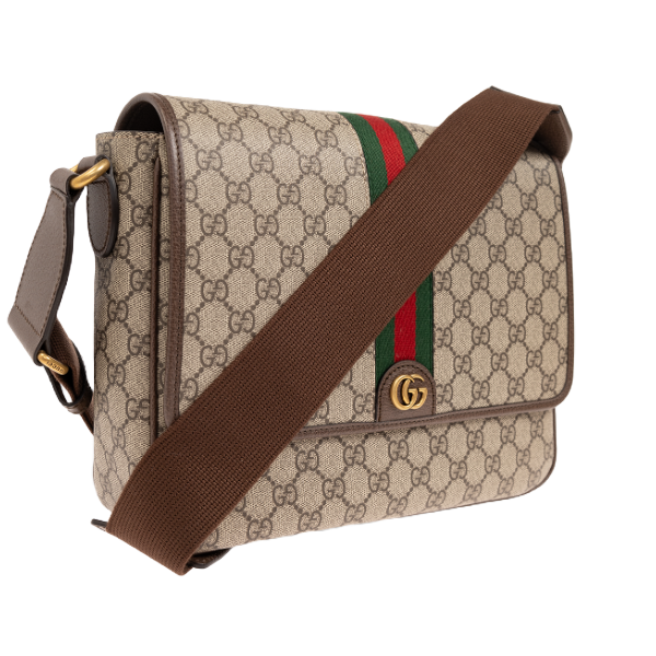 GUCCI Ophidia Medium Messenger Bag Beige Ebony Men’s Crossbody