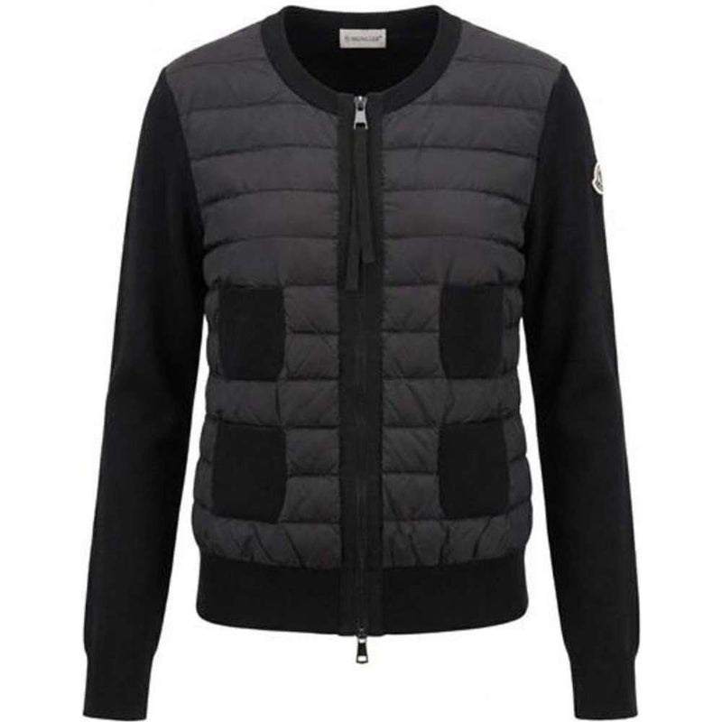 Moncler Logo Patch Black Women’s Down Padded Cardigan
