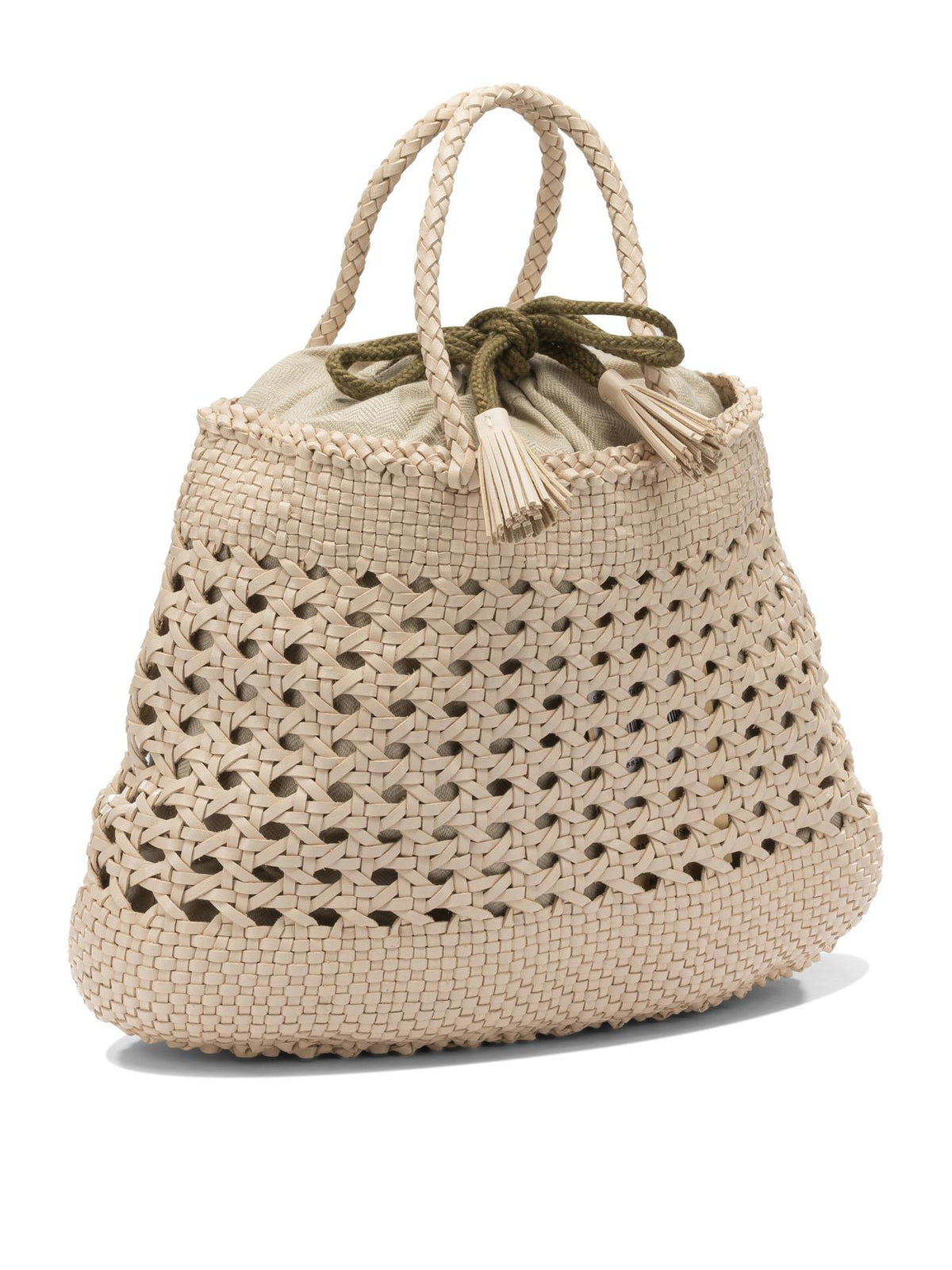 Dragon Diffusion Natural Woven Leather Shoulder Bag