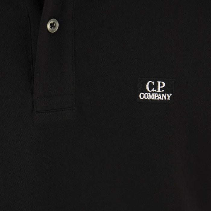 CP Company Logo Patch Polo Shirt Black Men's